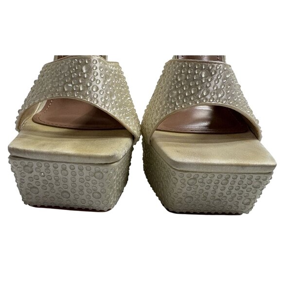 SIMMI London Dionne Crowe Droplet Platform Mules in Ivory - Picture 4 of 9